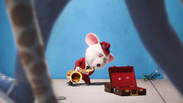 Mike from Sing playing the saxophone