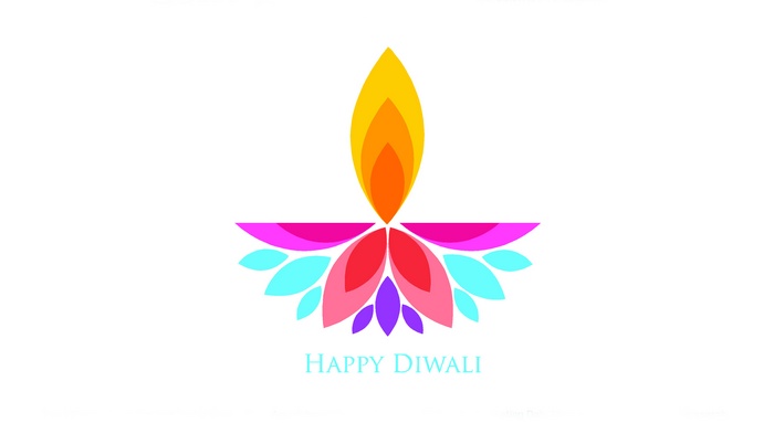 Happy Diwali minimalist diya illustration