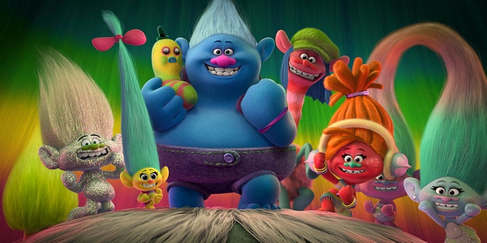 Trolls characters including DJ Suki and Smidge