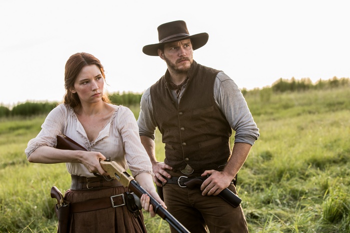 Chris Pratt and Haley Bennett in The Magnificent Seven