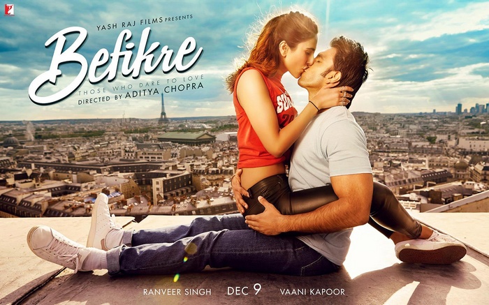 Befikre movie poster with Ranveer Singh and Vaani Kapoor