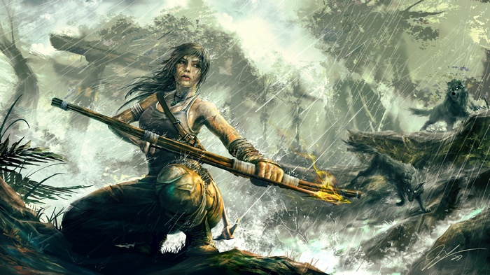 Lara Croft from Tomb Raider Reborn in a forest