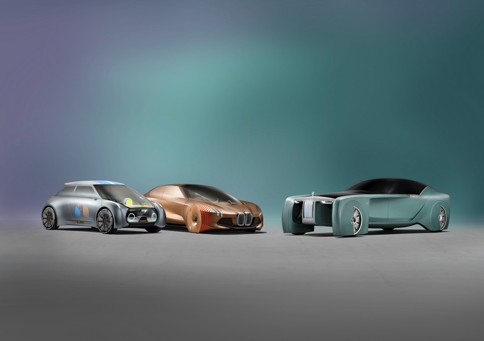 Rolls Royce, MINI, and BMW Vision Next 100 Concept Cars