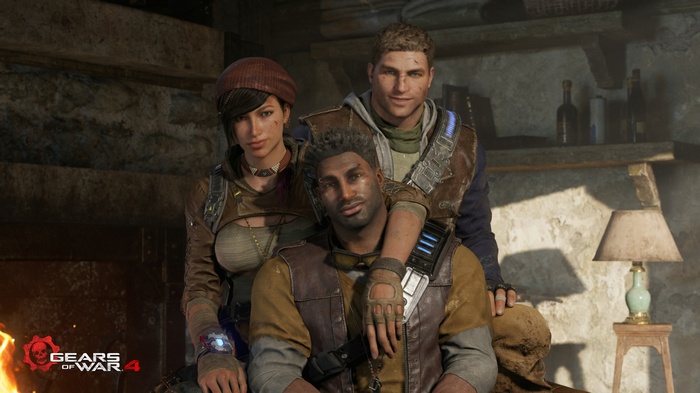 Kait Diaz, Delmont Walker, and JD Fenix from Gears of War 4