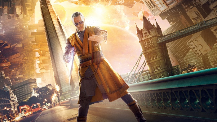 Kaecilius from Doctor Strange in a surreal London