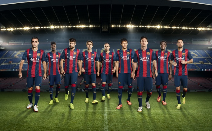 FC Barcelona players at Camp Nou
