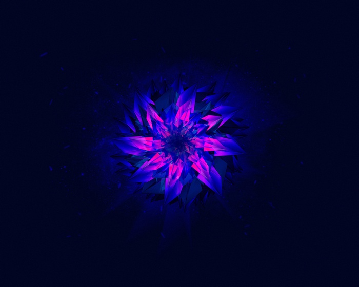 Abstract purple and blue fractal flower