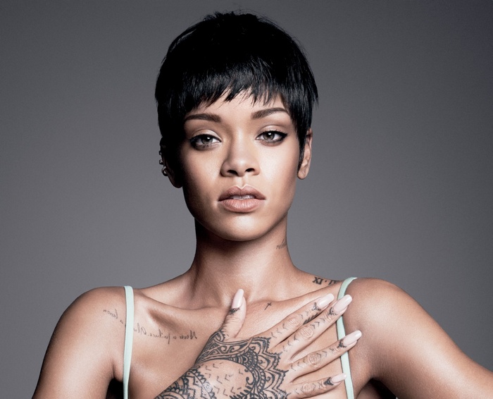 Rihanna for Vogue with Tattoos
