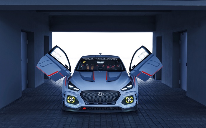 Hyundai RN30 concept car with doors open
