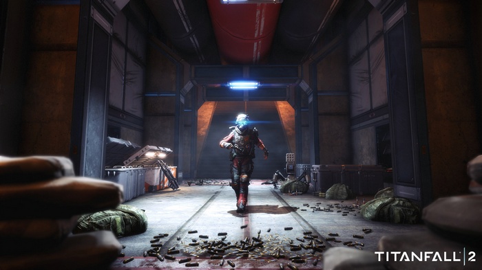 Soldier in corridor from Titanfall 2