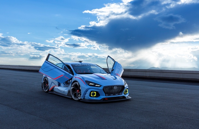 Hyundai RN30 concept car with butterfly doors