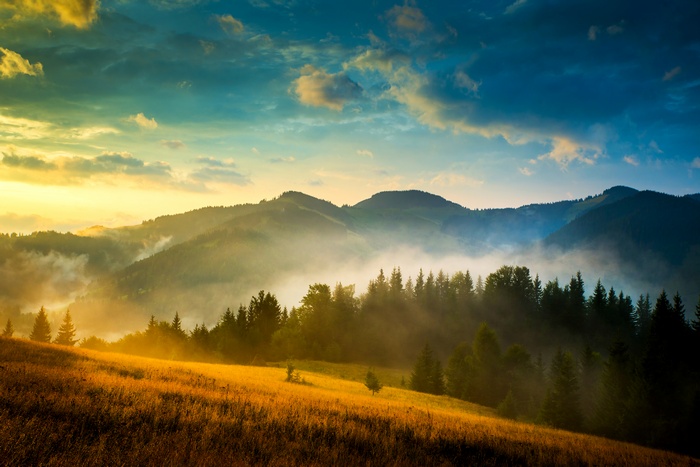 4K Foggy Mountains Landscape