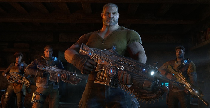 Gears of War 4 characters with weapons