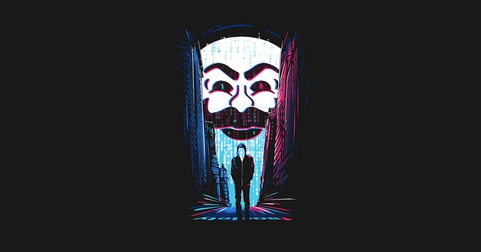 Anonymous Mask and Hacker from Mr. Robot 4K