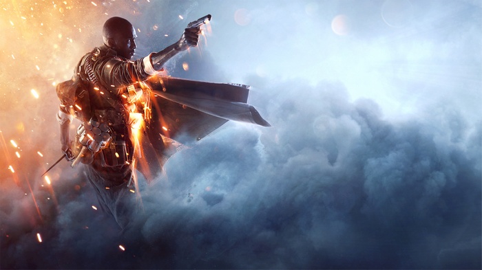 Soldier from Battlefield 1 holding a pistol