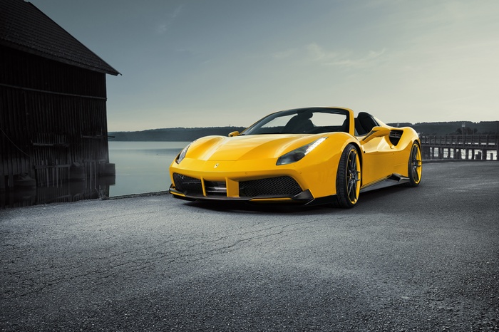 Yellow Ferrari 488 GTS by Novitec Rosso