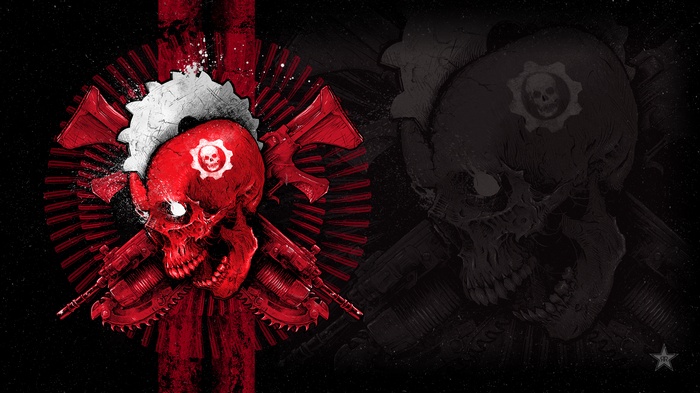 Gears of War 4 Skull and Weapons Art