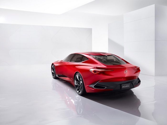 Red Acura Precision Concept Car Rear View