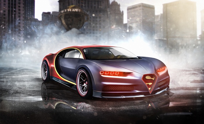 Superman Bugatti Chiron Render