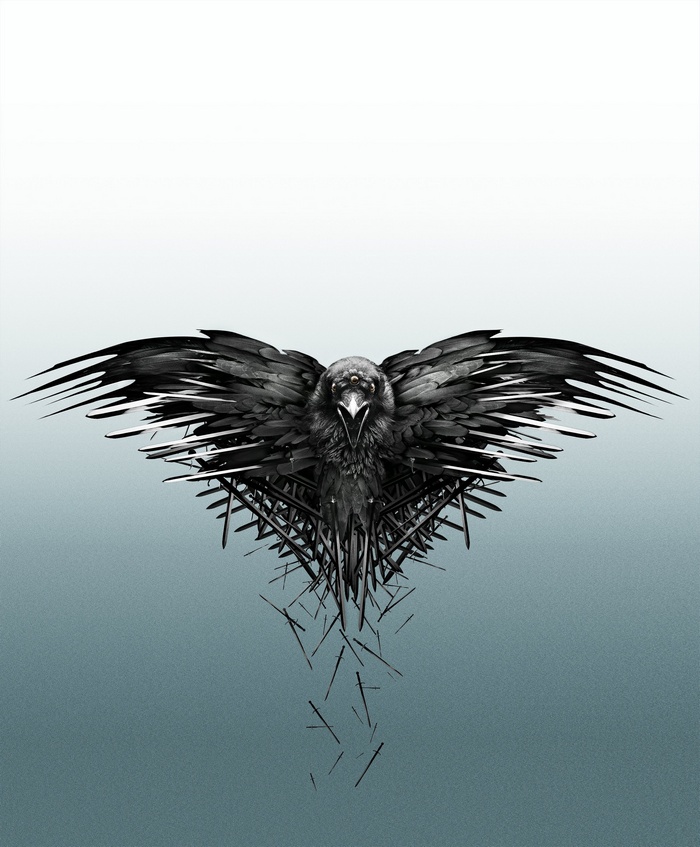 Raven on the Iron Throne from Game of Thrones