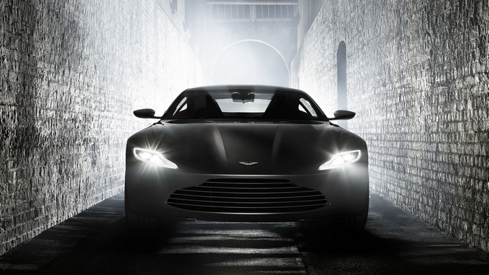 Aston Martin DB10 in a brick tunnel
