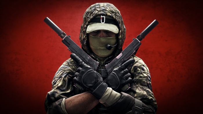 Soldier with two pistols in Battlefield 4