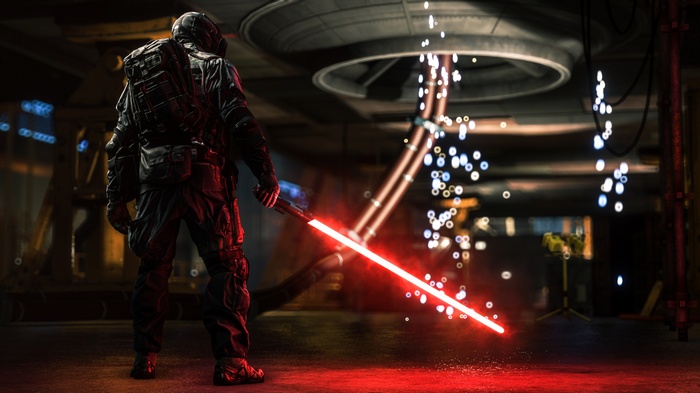 Soldier with Sith Lightsaber in Battlefield 4 4K