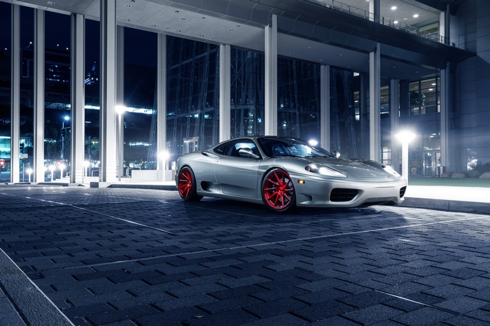 Silver Ferrari 360 Modena with Red Avant Garde Wheels