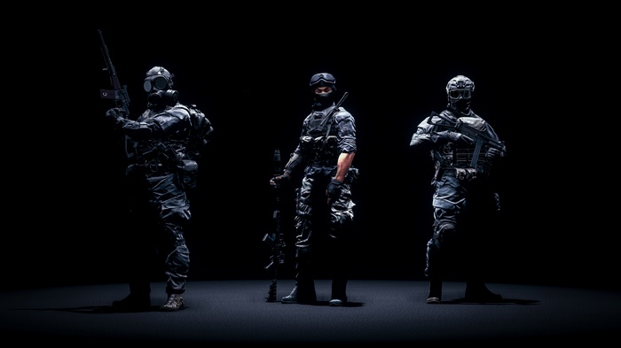 Three soldiers from Battlefield 4