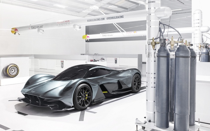 Aston Martin Red Bull AM-RB 001 in Red Bull Racing garage