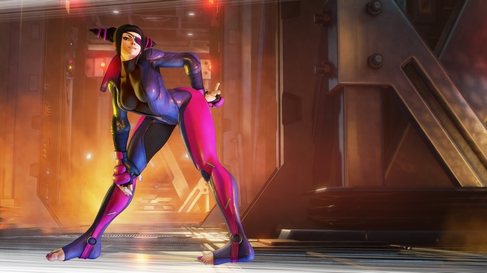 Juri from Street Fighter V in a futuristic setting