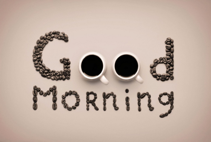 Coffee Mugs, Good Morning, Coffee beans