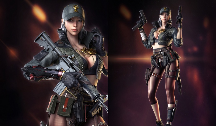 Female soldier from CrossFire with guns