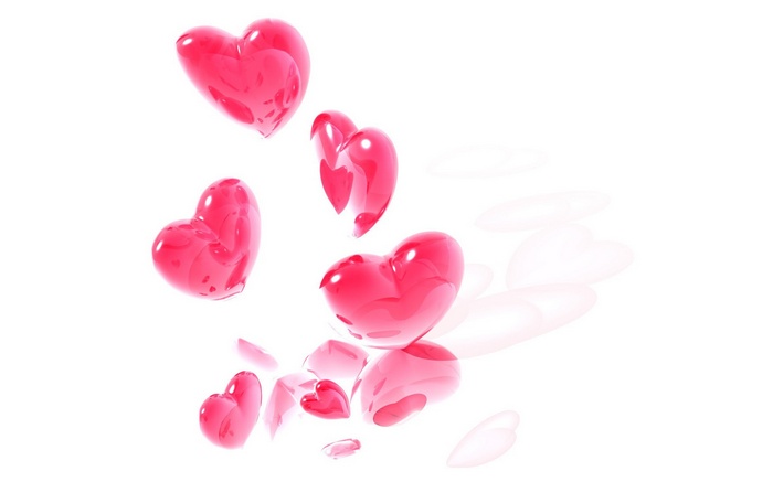 Pink Heart Balloons Floating
