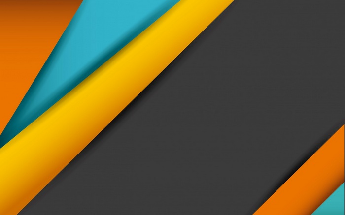 Abstract geometric shapes with orange, blue, and yellow colors
