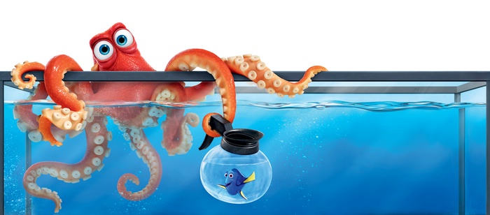 Hank the Octopus and Dory from Finding Dory