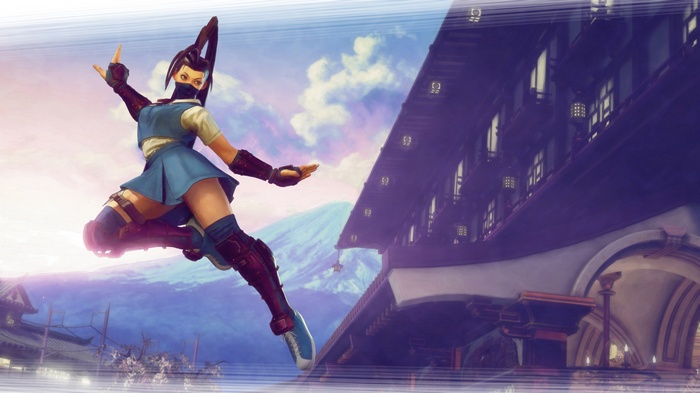 Ibuki from Street Fighter in action