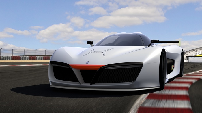 Pininfarina H2 Speed Concept Race Car on Track