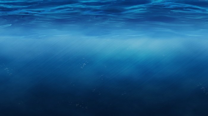 Underwater scene with light rays and bubbles