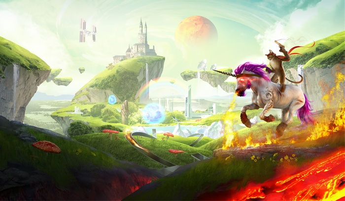 Unicorn with Cat Rider in Trials Fusion