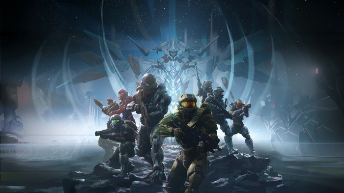 Halo 5: Guardians Spartans and Promethean Enemy
