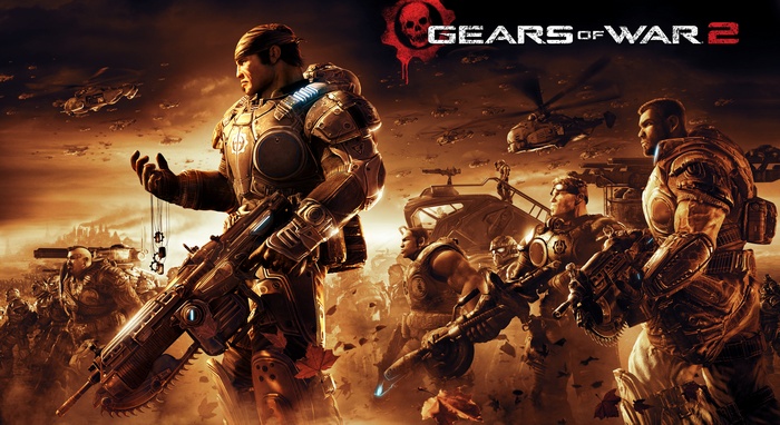 Gears of War 2 Marcus Fenix and soldiers