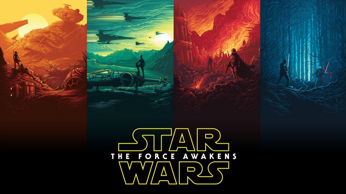 Star Wars: The Force Awakens poster with characters