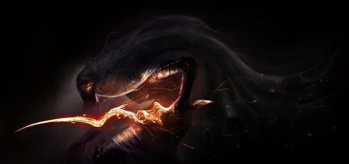 Dark Souls III monster with fiery sword