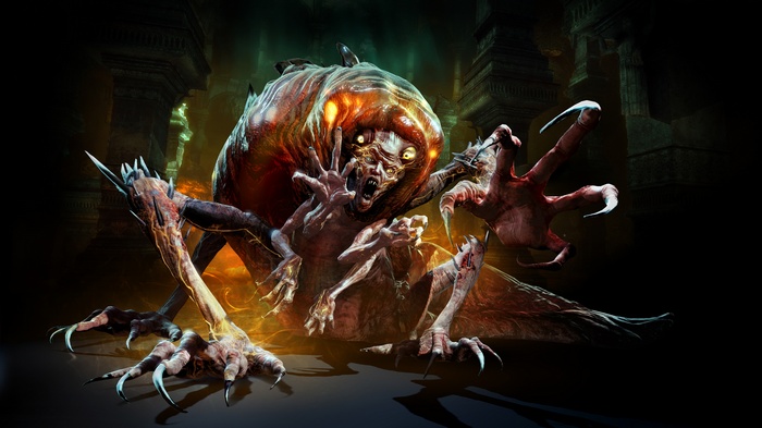 Demon creature with multiple arms and claws