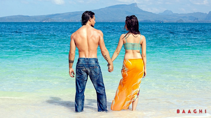 Tiger Shroff and Shraddha Kapoor from Baaghi on a beach
