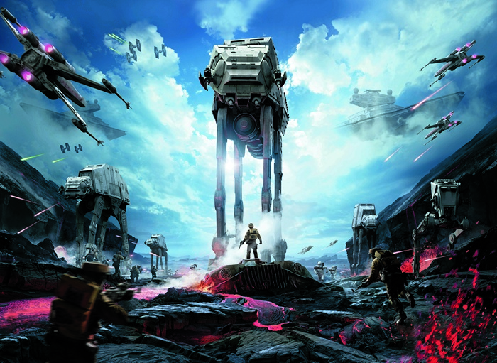 Star Wars Battlefront AT-AT Walkers and X-Wings Battle