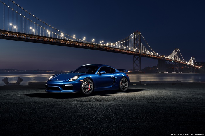 Blue Porsche Cayman GT4 by Avant Garde Wheels