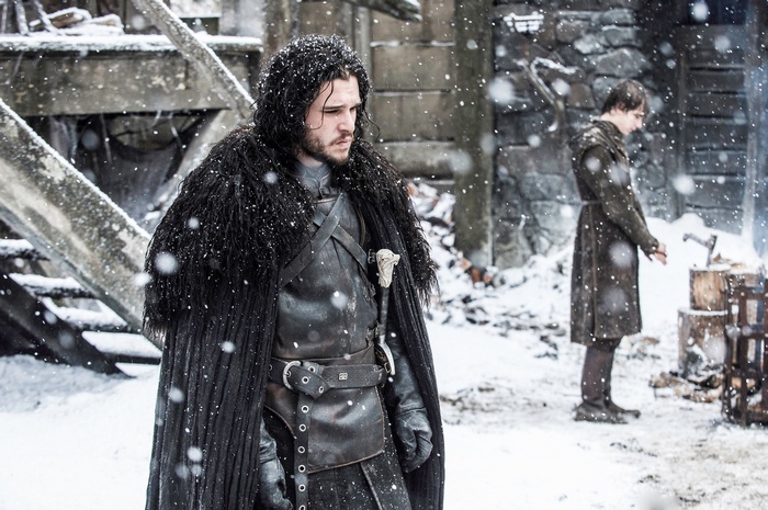 Jon Snow and Bran Stark in Winterfell from Game of Thrones