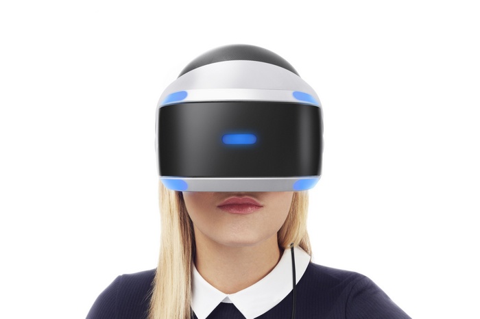 Woman wearing PlayStation VR headset